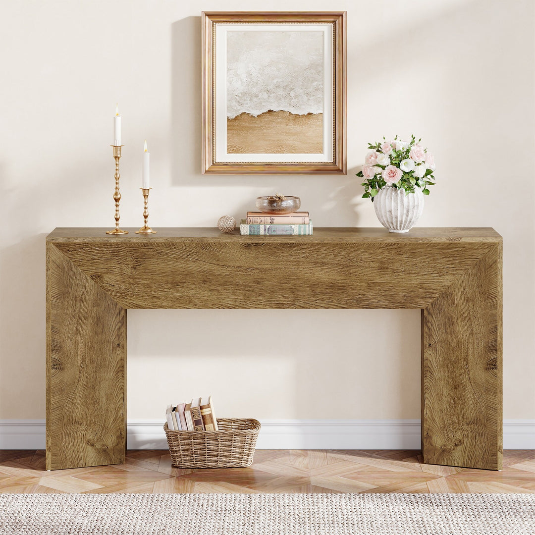 63 Inches Long Black Console Table for Entryway Living Room - 63" W X 11.8" D X 32.3" H