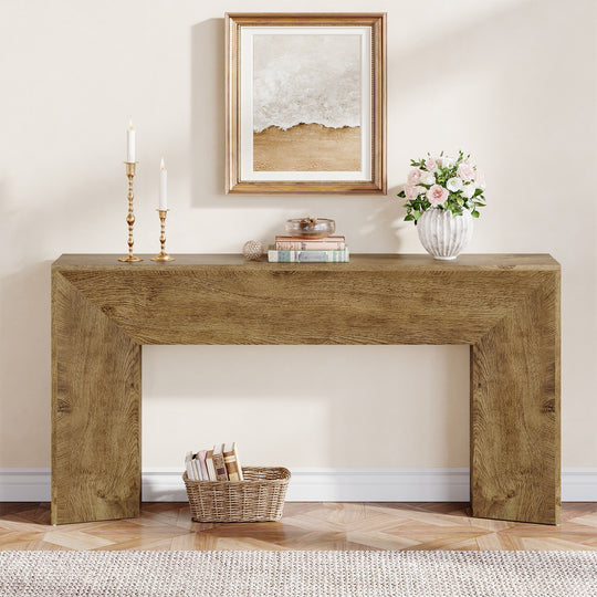 63 Inches Long Black Console Table for Entryway Living Room - 63" W X 11.8" D X 32.3" H