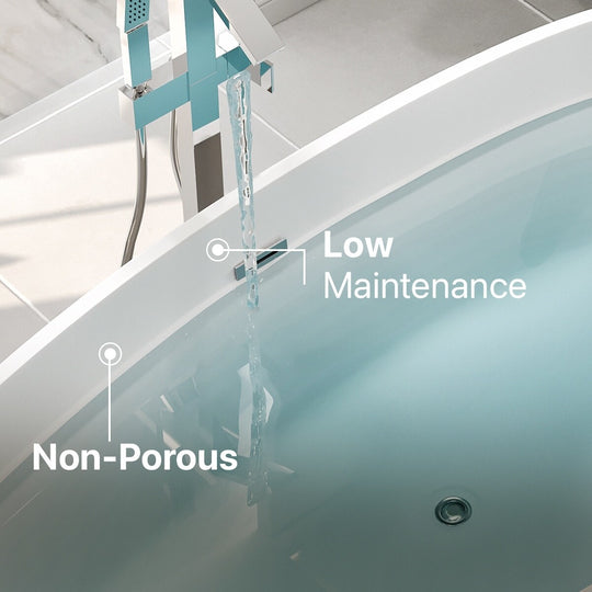 Viva 60" Matte GR/WH Oval Solid Surface Freestanding Bathtub