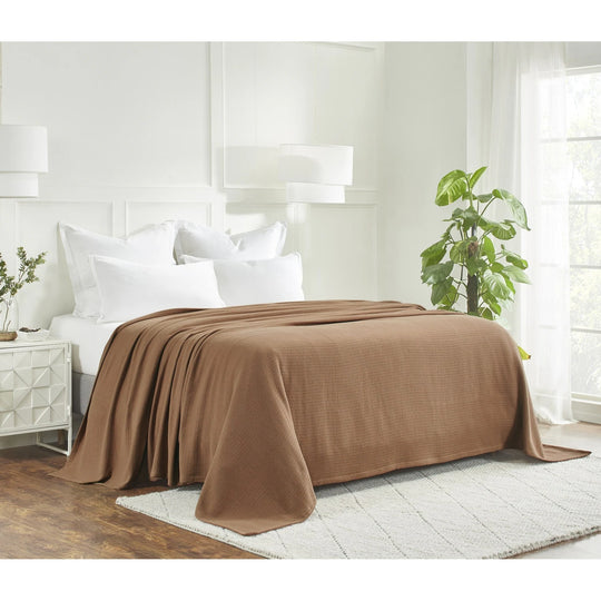 Waffle Weave Honeycomb Knit Soft Cotton Blanket