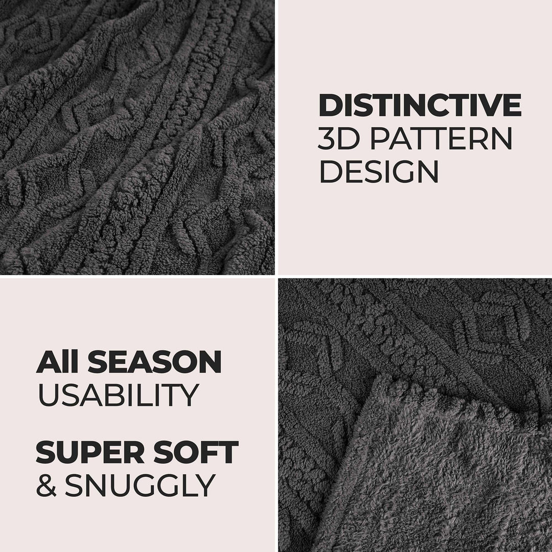 Arctic Boho Jacquard Plush Fluffy Fleece Blanket