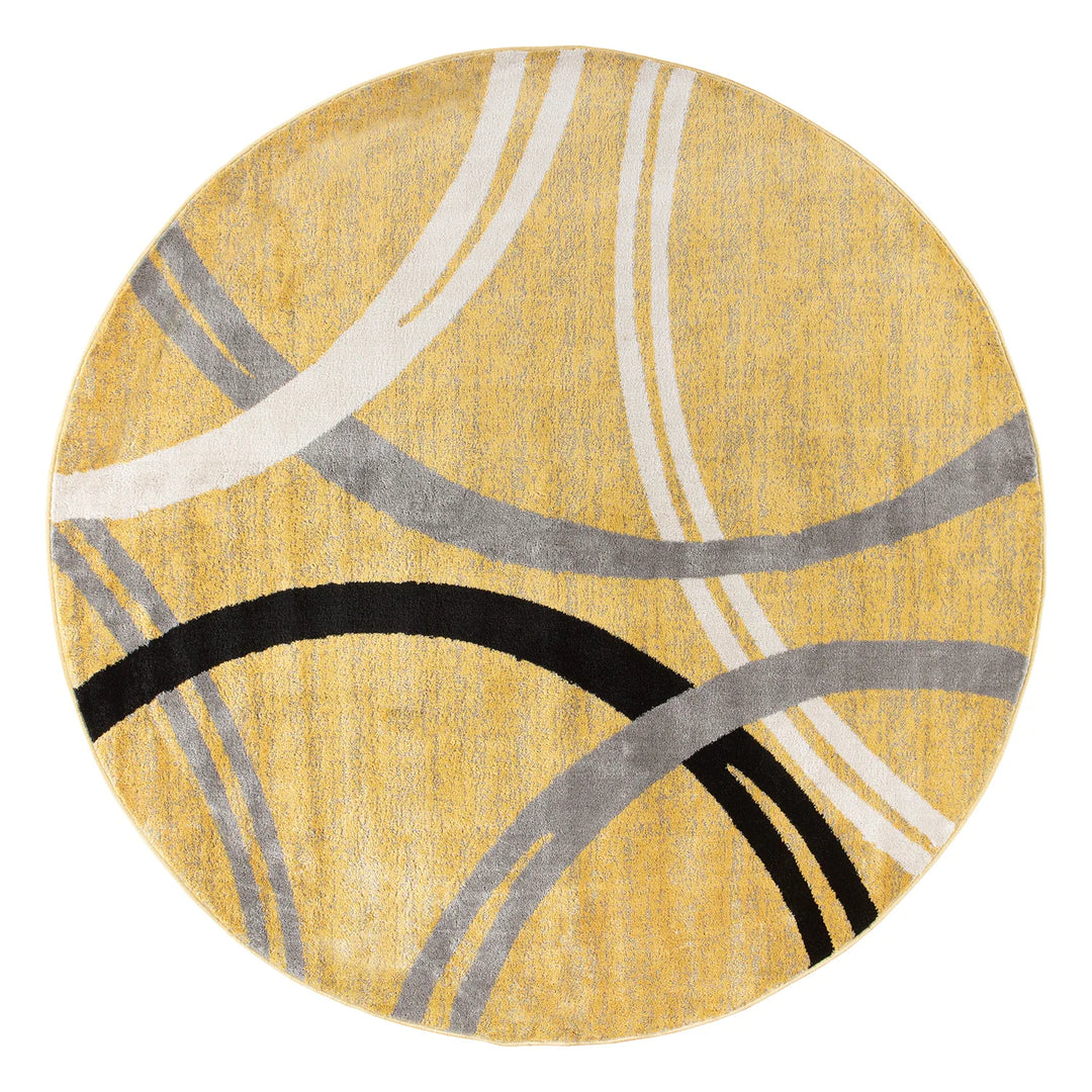 Contemporary Abstract Circles Design Area Rug