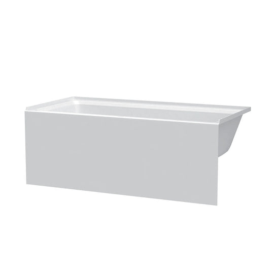 Acrylic-Fiberglass Soaking Bathtub, White. Alcove/Apron Front