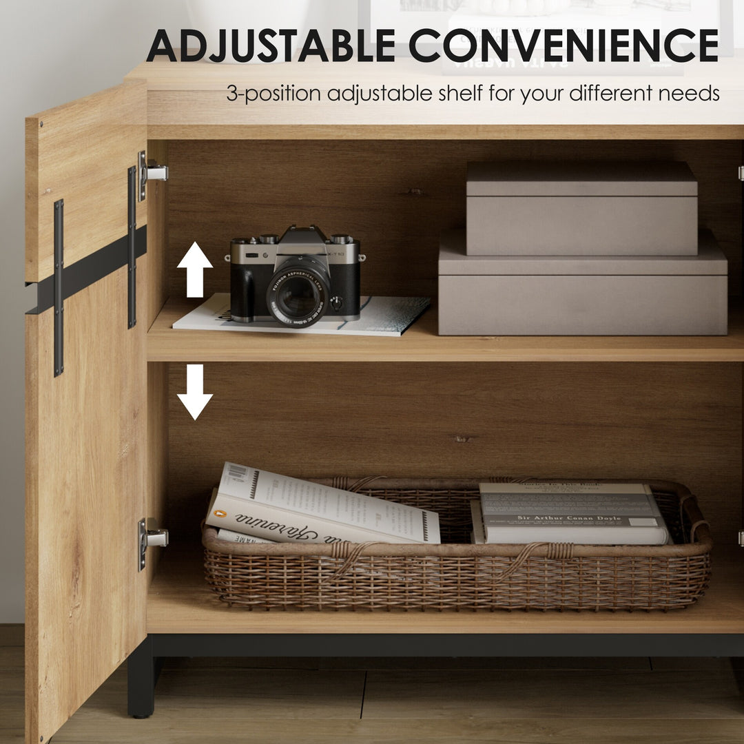 Modern TV Stand for Tvs up to 120 Inches, 4-In-1 Media Console with 6 Drawers and Adjustable Shelves, Entertainment Center