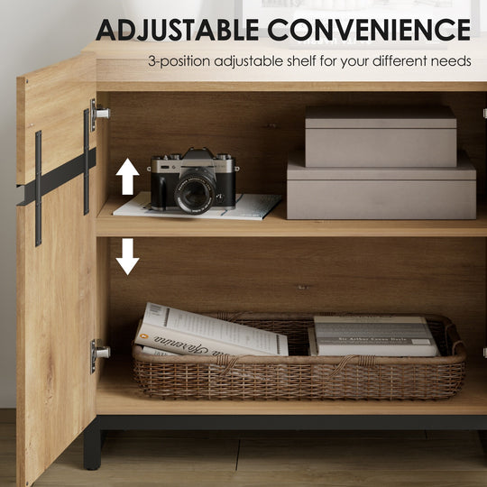Modern TV Stand for Tvs up to 120 Inches, 4-In-1 Media Console with 6 Drawers and Adjustable Shelves, Entertainment Center
