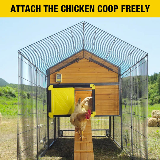Chicken Coop 88" Metal Chicken Run with Waterproof Cover Chicken House
