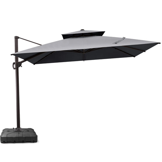 11 X 11 FT Outdoor Square Patio Cantilever Offset Umbrella with Crank and 360 Degrees Rotation