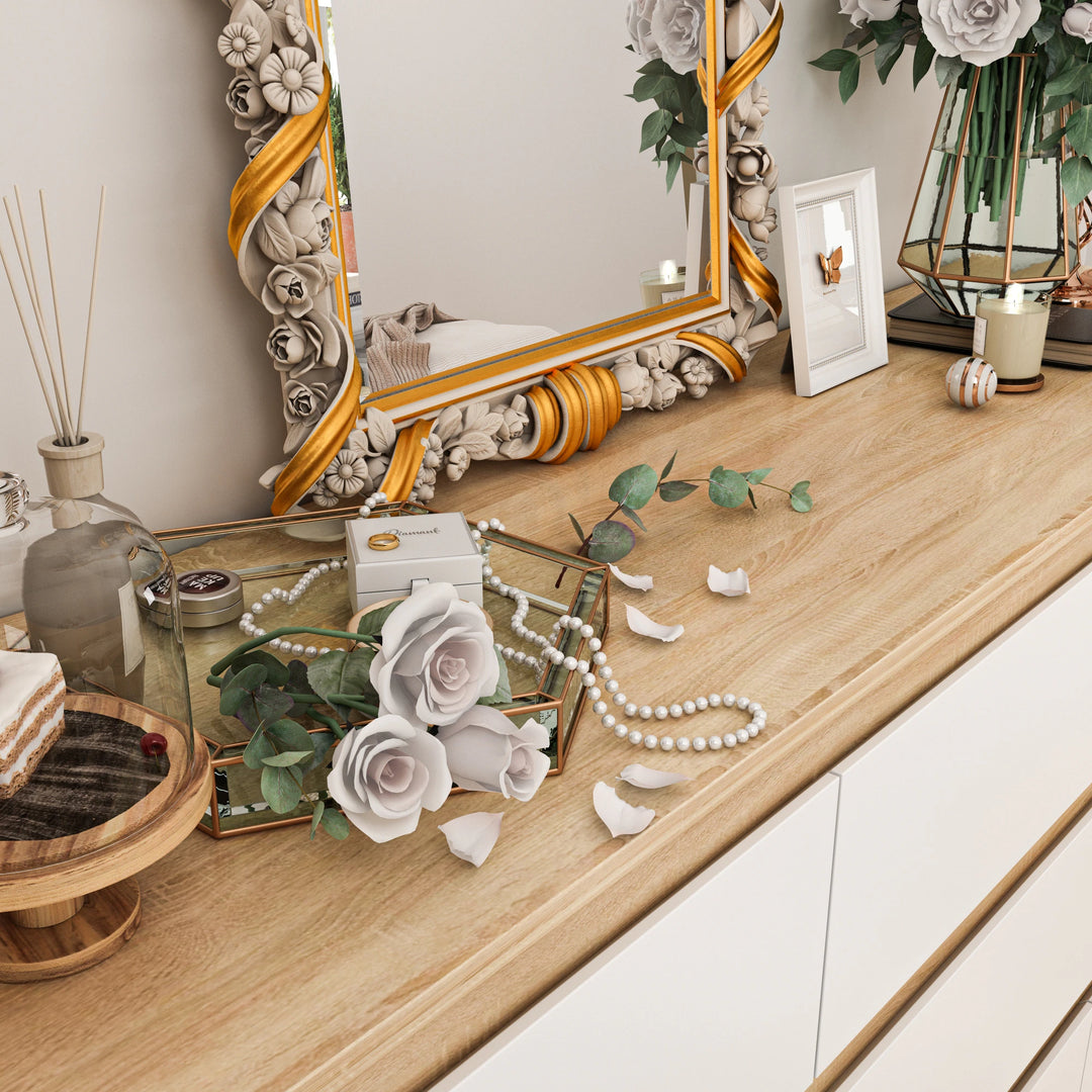 63"W 9 Drawer Dresser Accent Dresser for Living Room Bedroom Chest