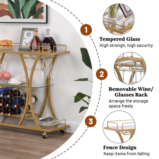 Forbin Metal Bar Cart