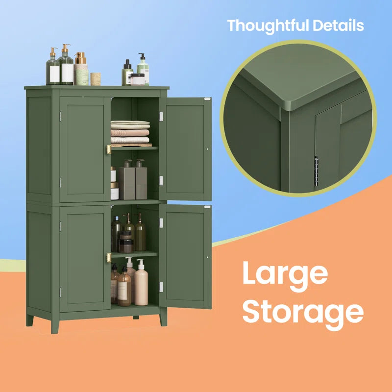 Arhavi 42.1" H Floor Storage Cabinet, Storage Unit, Freestanding Cabinet with 4 Doors