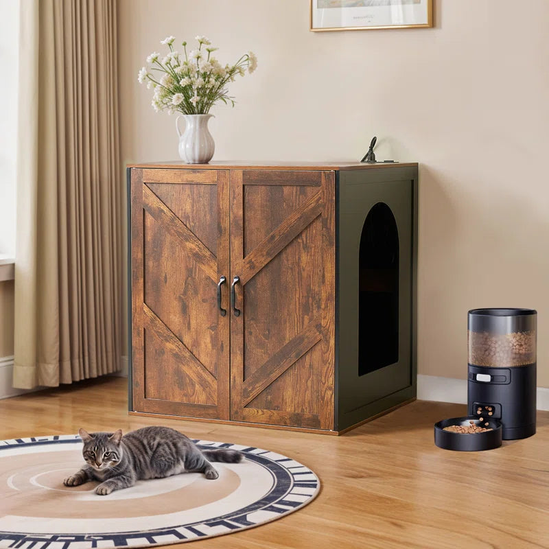 Cat Litter Robot Enclosure, Farmhouse Litter Box Enclosure, Litter Collector for Automatic Litter Box Enclosure