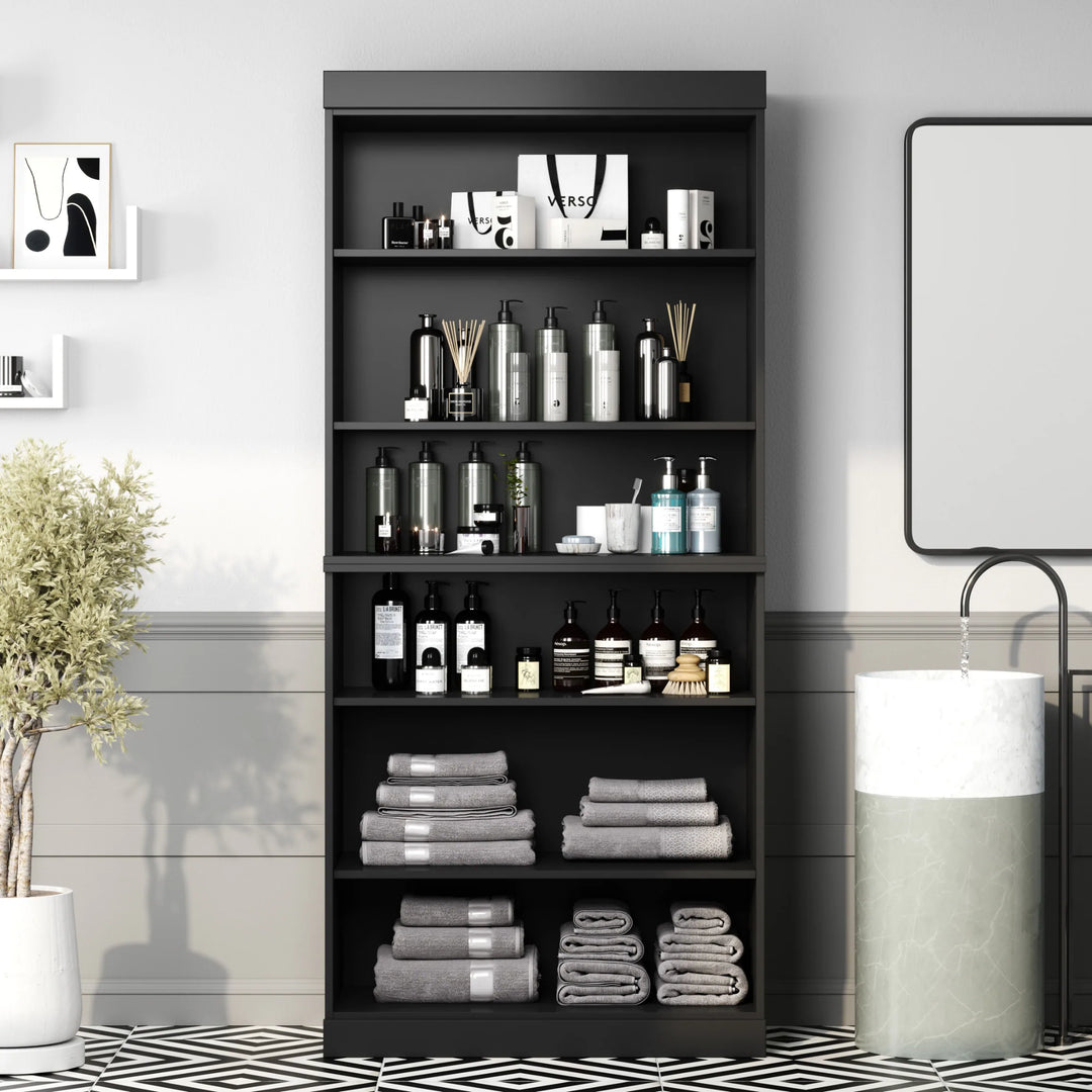 100% Solid Wood Bathroom & Laundry Storage Cabinet, Raised Panel Doors, Adjustable Shelves, 32" Wide, 71.5" Tall