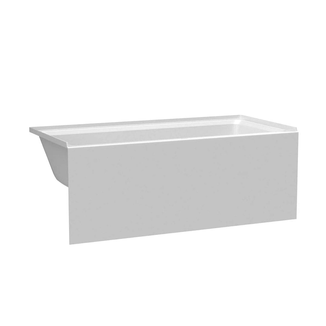 Acrylic-Fiberglass Soaking Bathtub, White. Alcove/Apron Front