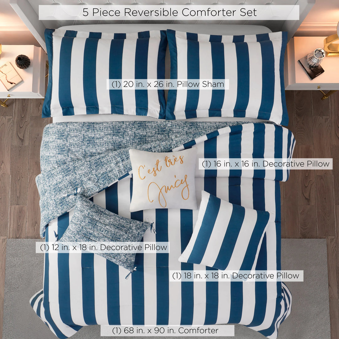 Juicy Reversible Cabana Stripe Bedding Set