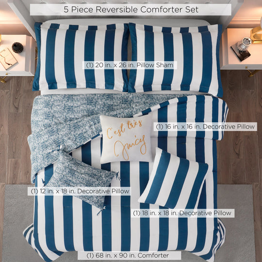 Juicy Reversible Cabana Stripe Bedding Set