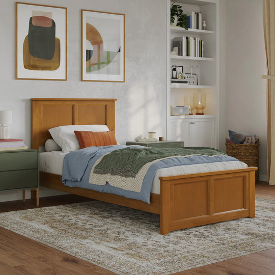 Charlotte Solid Wood Low Profile Platform Bed with Matching Footboard