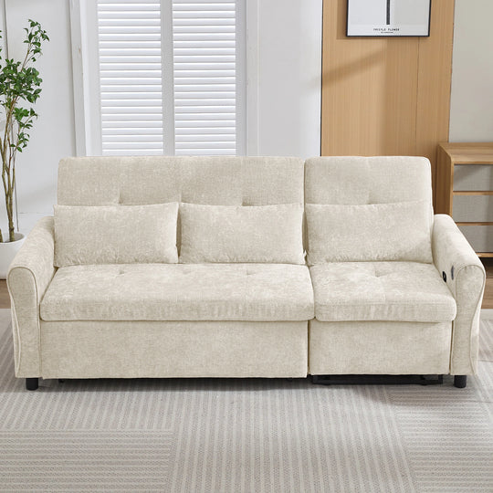 2-In-1 Sofa with Pull-Out Sleeper & Reversible Recliner by