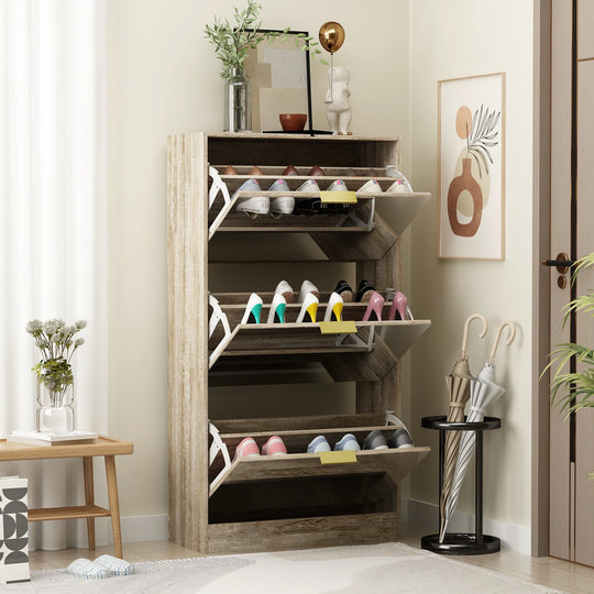 Mirrored Flip Drawer Shoe Cabinet Storage Cabinet Organizer