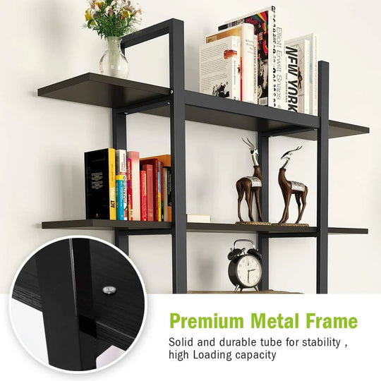 5-Tier Bookshelf, Vintage Industrial Style Bookcase