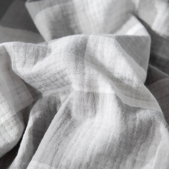 WHOLINENS Cotton Four Layers Muslin Gauze Picnic Throw Blanket Reversible