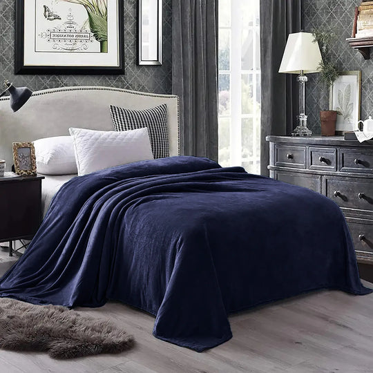 Cozy Microfiber Extra Soft Solid Color Throw Bed Blanket