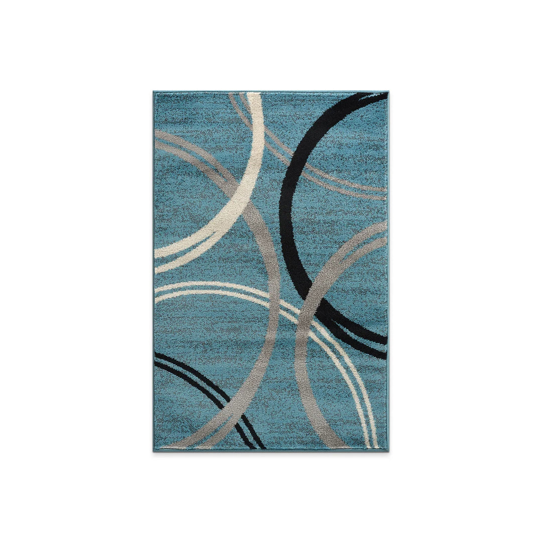 Contemporary Abstract Circles Design Area Rug