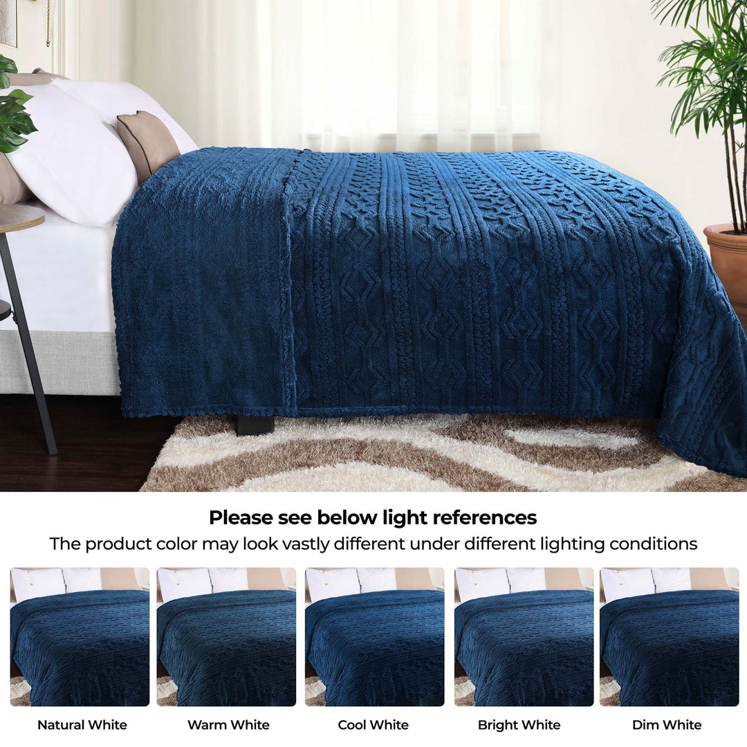 Arctic Boho Jacquard Plush Fluffy Fleece Blanket