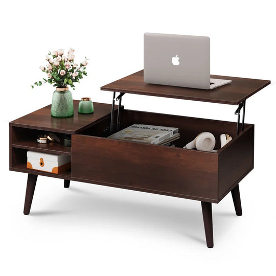 Aravis Lift Top Coffee Table with Storage for Living Room,With Adjustable Shelf, Wood