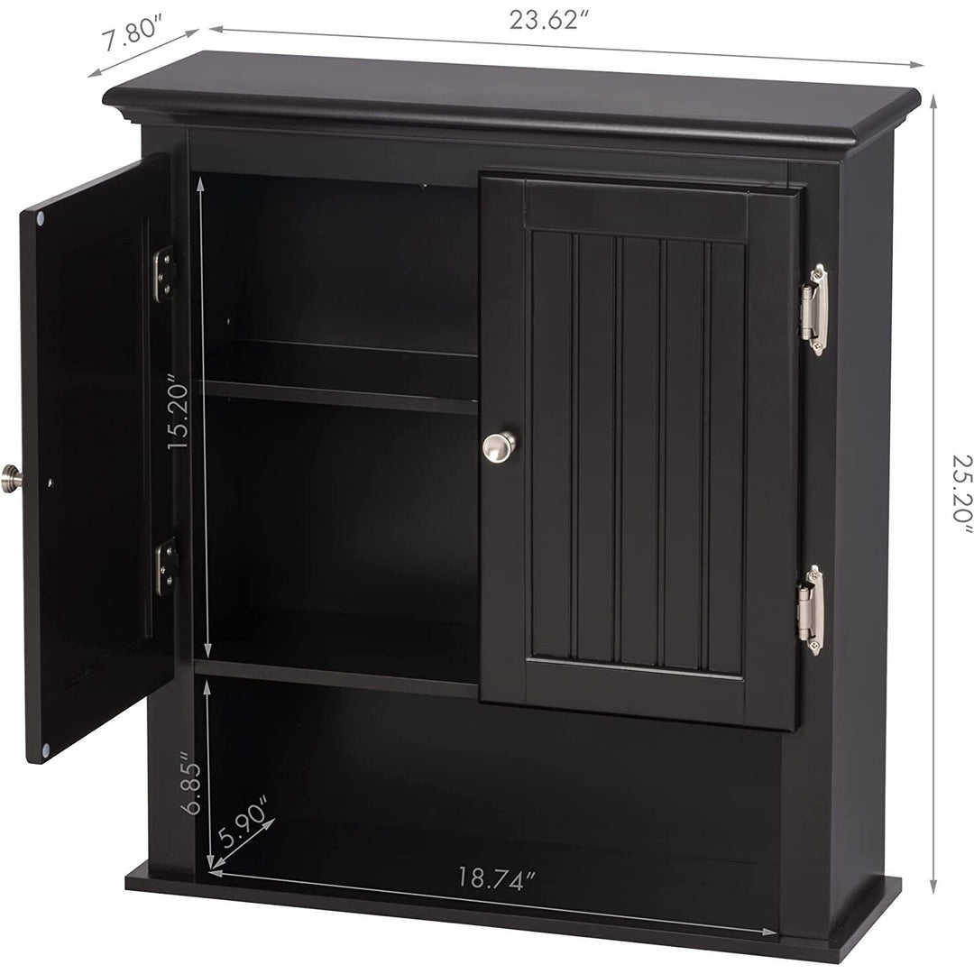 Bathroom Cabinet Wall Mounted, Wood Hanging Cabinet, Wall Cabinets with Doors and Shelves over the Toilet for Bathroom