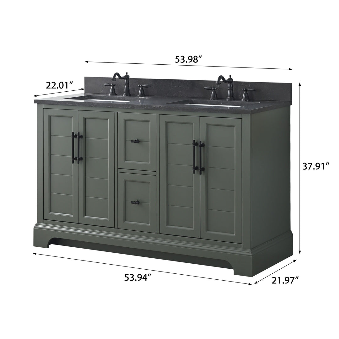 54" Double Sink Bathroom Vanity with Top & Backsplash