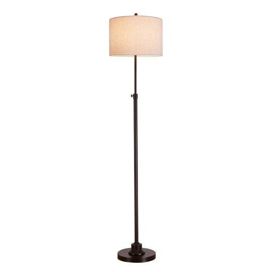 63.5" Standard Adjustable Floor Lamp with Fabric Linen Shade