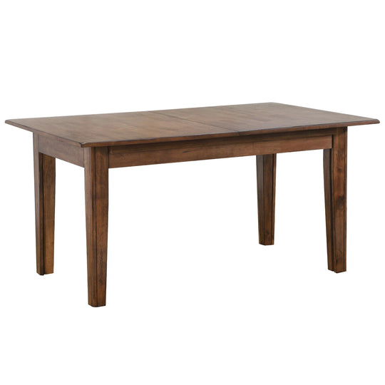 Extendable Dining Table Set for 12 - 9 Piece Rectangular Table & Chair Set - Amish Brown Finish
