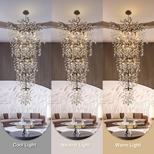 Crystal Dimmable LED Tiered Chandelier - 118In