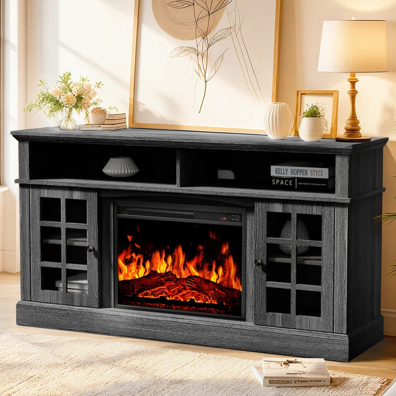Anias TV Stand with Electric Fireplace Included