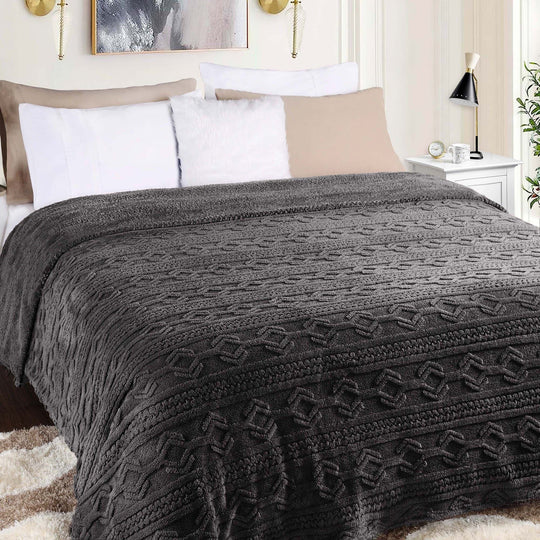 Arctic Boho Jacquard Plush Fluffy Fleece Blanket