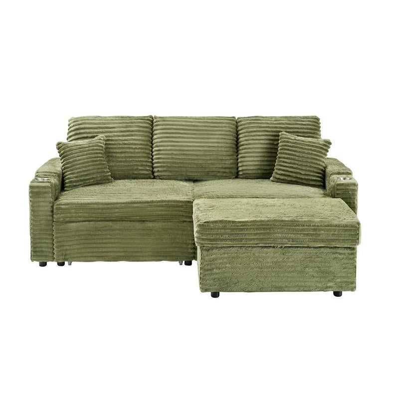 80" Cordylona Sofa, Cup Holder, Ottoman Storage