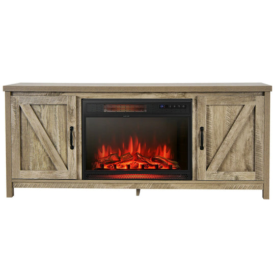 59'' Fireplace TV Stand W/ 25'' 1350W Electric Fireplace Heater