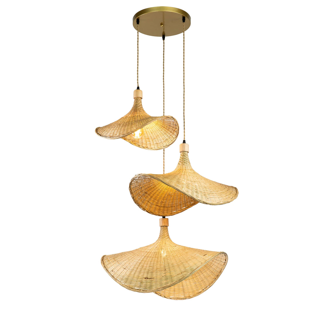 Three Lights Unique Rattan Pendant Light
