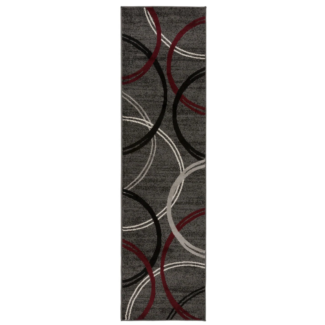 Contemporary Abstract Circles Design Area Rug