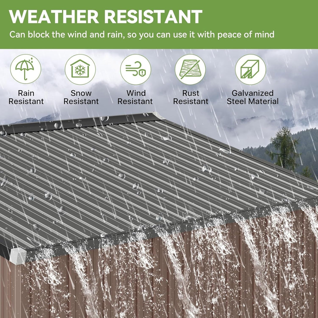 Outdoor Metal Storage Shed with Subfloor Channels ,Lockable Door, Vents for Patio