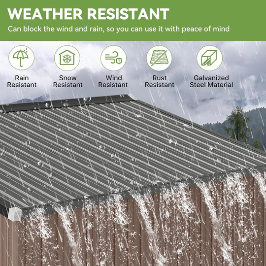 Outdoor Metal Storage Shed with Subfloor Channels ,Lockable Door, Vents for Patio