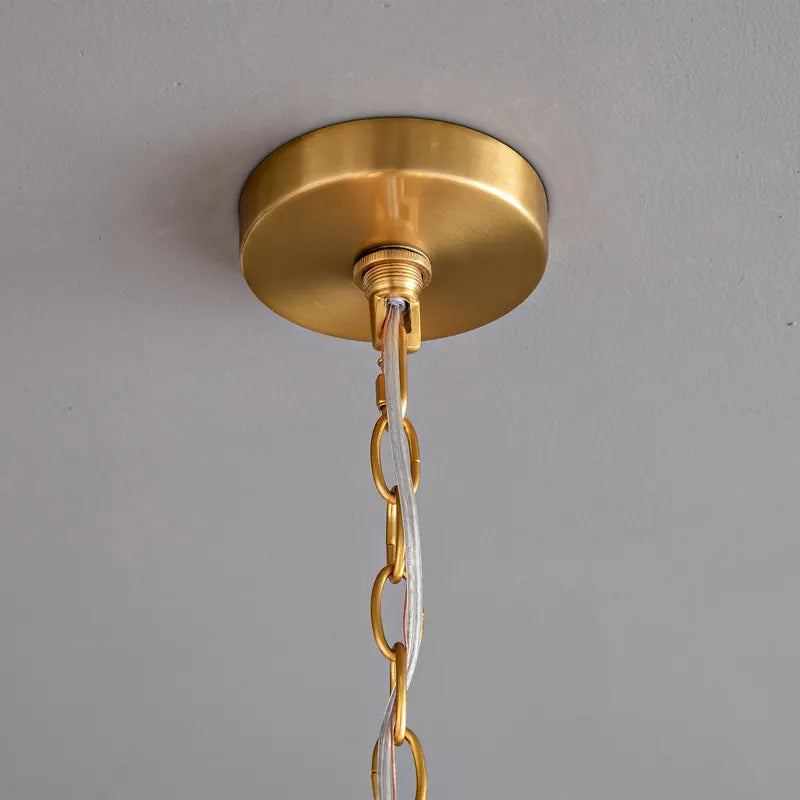 36In-67.4 In. 6-Lights Gold Crystal Drum Chandelier