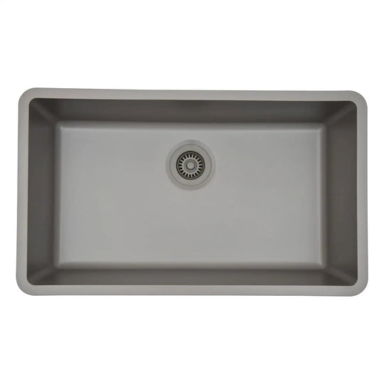 Drop-In Quartz 32 Inch Single Bowl Kitchen Sink Kit - 32"X19"