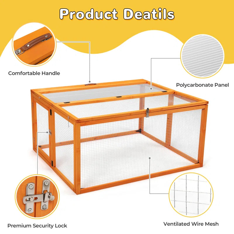 Coaxum Portable Chicken Coop Run, Sun Panel Lockable