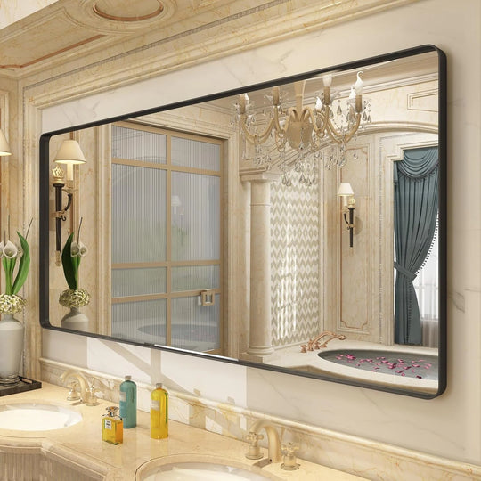 Aluminum Alloy Framed Tempered Glass Wall Decor Vanity Bathroom Mirror