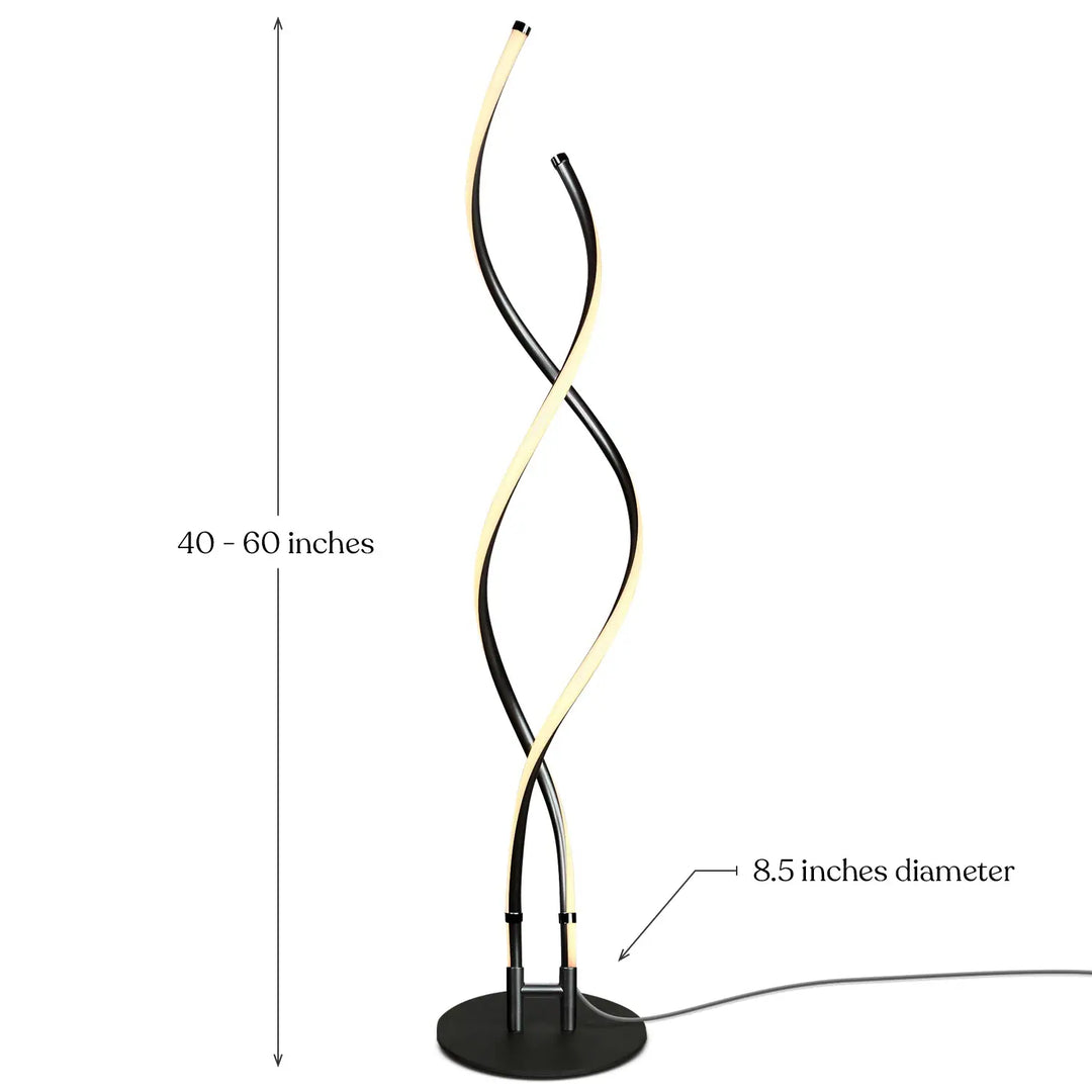 Embrace 60 In. Industrial 2-Light LED Super Bright Floor Lamp with Built-In 3-Way Dimmer Function