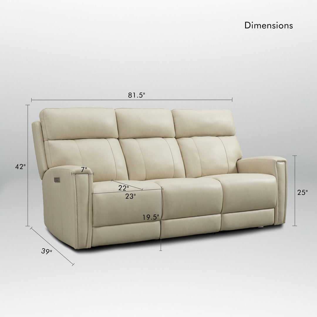 81.5'' Genuine Leather Zero Gravity Power Recliner Sofa with Power Headrest, USB&USB-C Port