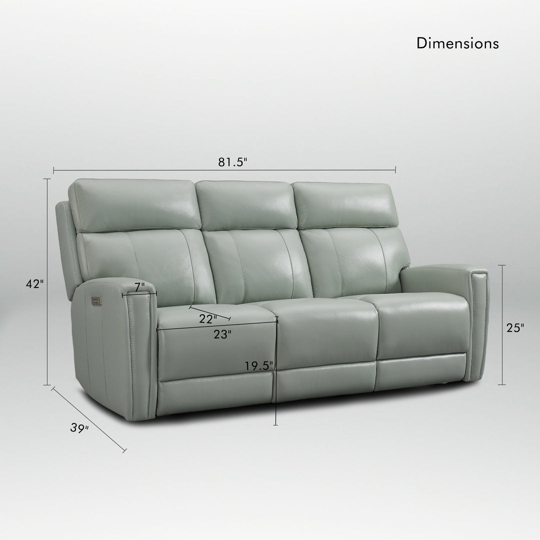 81.5'' Genuine Leather Zero Gravity Power Recliner Sofa with Power Headrest, USB&USB-C Port