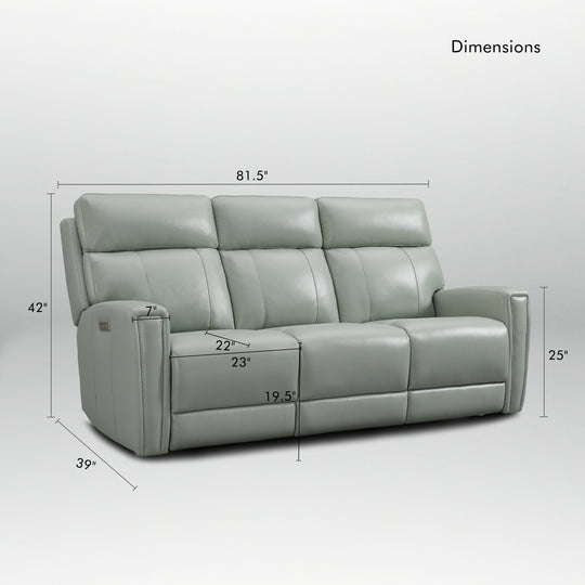 81.5'' Genuine Leather Zero Gravity Power Recliner Sofa with Power Headrest, USB&USB-C Port