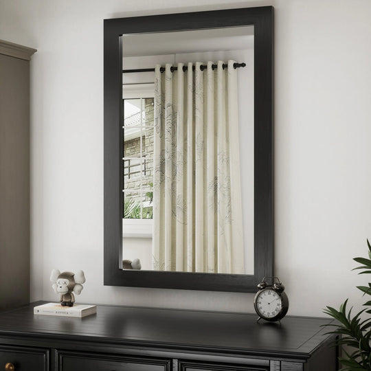 Farmhouse Barn Door Solid Wood Frame Bathroom Vanity Wall Mirror